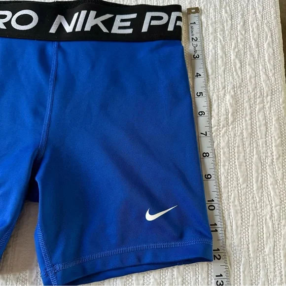 Girls Nike Blue Pro Shorts - Picture 3 of 6